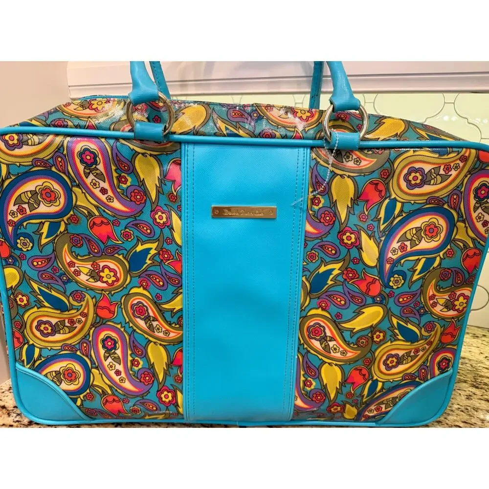 Double Dutch Club blue paisley carry-on flight travel bag